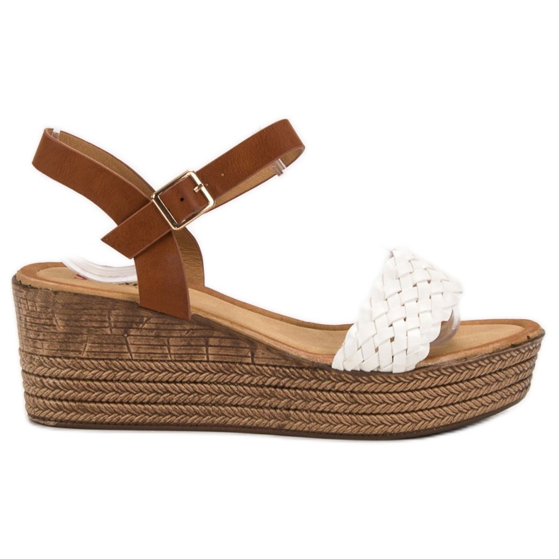 Seastar Lekkie Sandałki białe brązowe