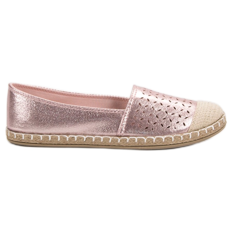 New Tlck Brokatowe Espadryle różowe