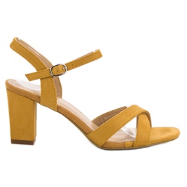 Annalisa Musztardowe Sandałki żółte
