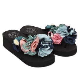 Klapki na piankowej podeszwie czarne FM5050 Black wielokolorowe