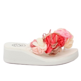 Klapki na piankowej podeszwie białe FM5050 White wielokolorowe