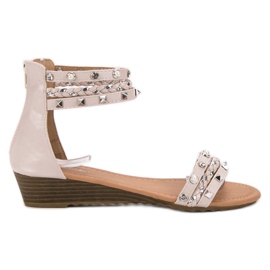 SHELOVET Rockowe Sandały brązowe