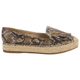 Espadryle Snake Print VICES brązowe wielokolorowe