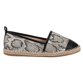 Vices Espadryle Snake Print Vinceza czarne szare wielokolorowe