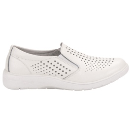 Kylie Białe Skórzane Półbuty