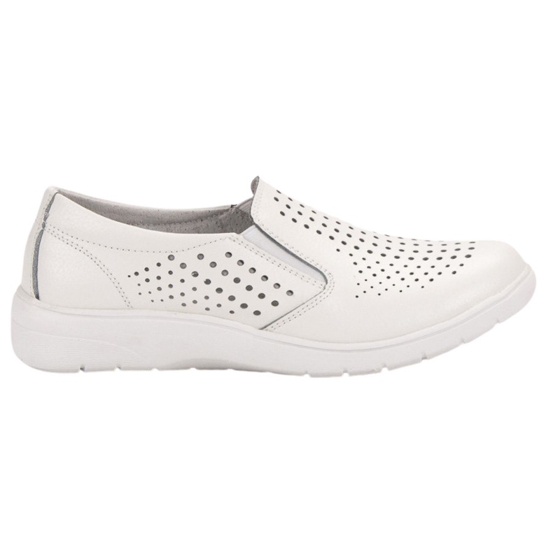 Kylie Białe Skórzane Półbuty