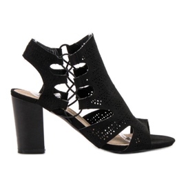 Goodin Modne Czarne Sandałki