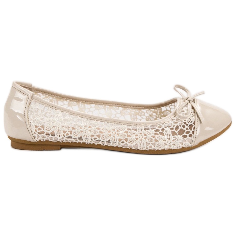 Diamantique Modne Balerinki brązowe