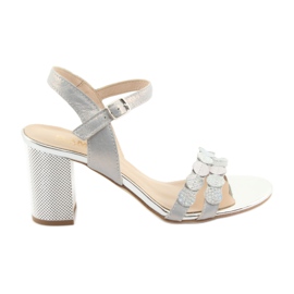 Sandały damskie srebrzyste Gamis 3658 niebieskie szare różowe