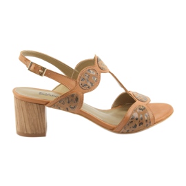 Sandały damskie toffi/panterka Anabelle 1352 beżowy