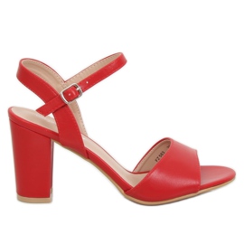 Sandałki na obcasie czerwone FZ583 Red