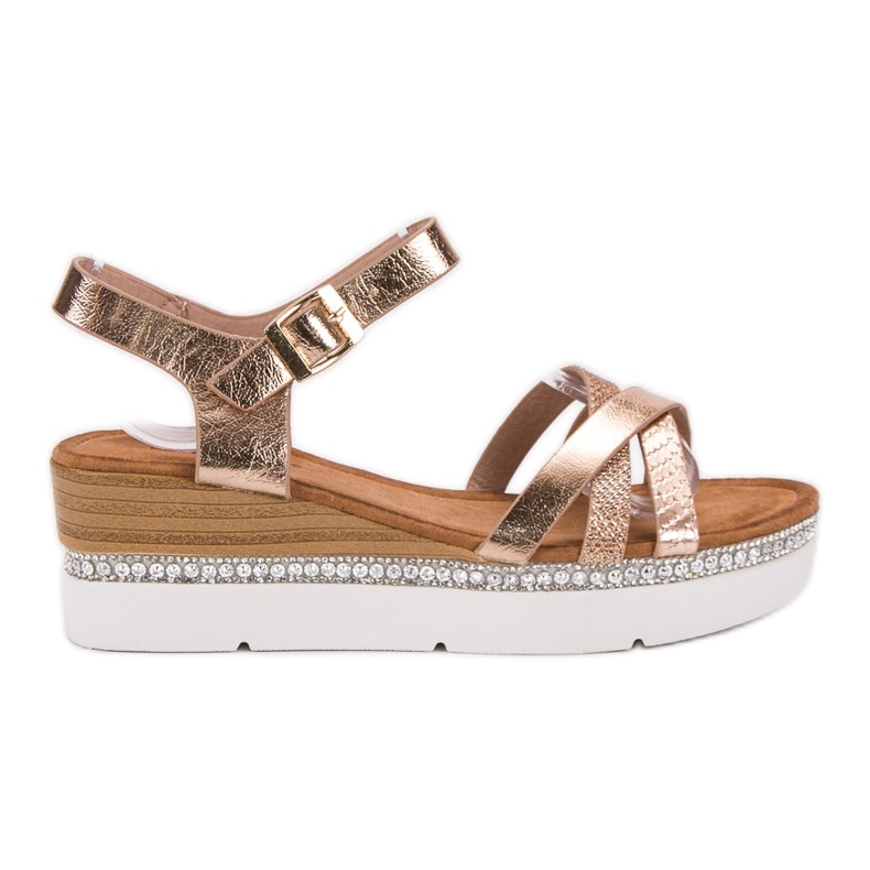 Seastar Modne Sandały Z Cyrkoniami żółte