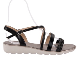 Kylie Czarne Sandały Na Platformie