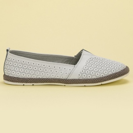 Goodin Skórzane Slipony białe