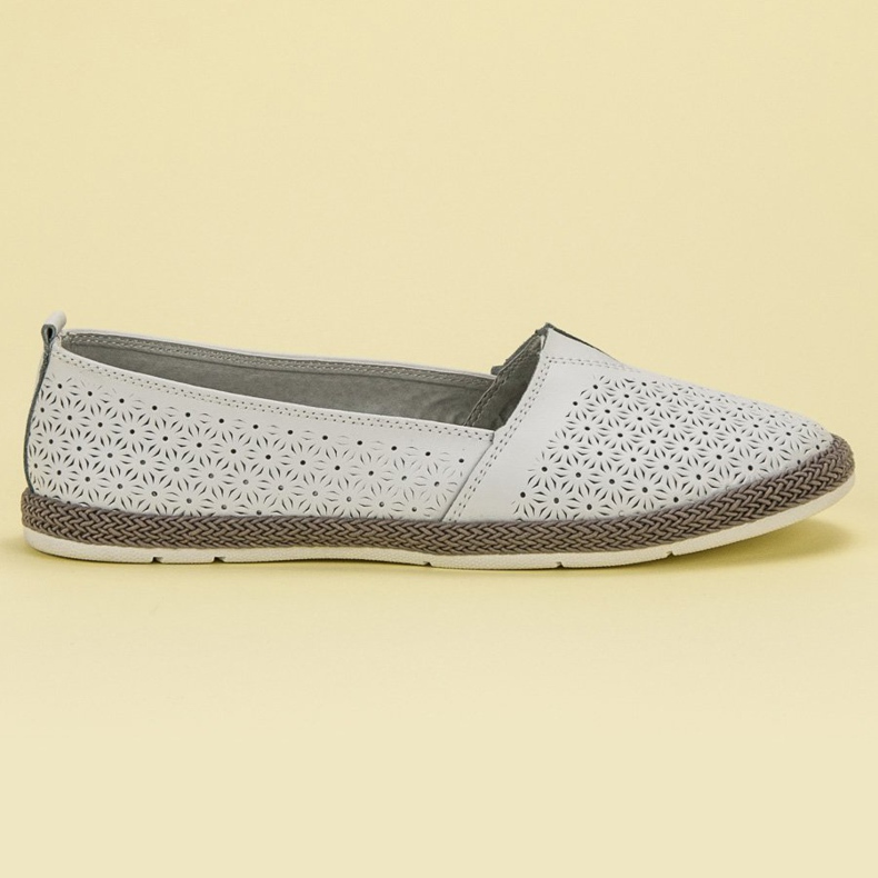 Goodin Skórzane Slipony białe