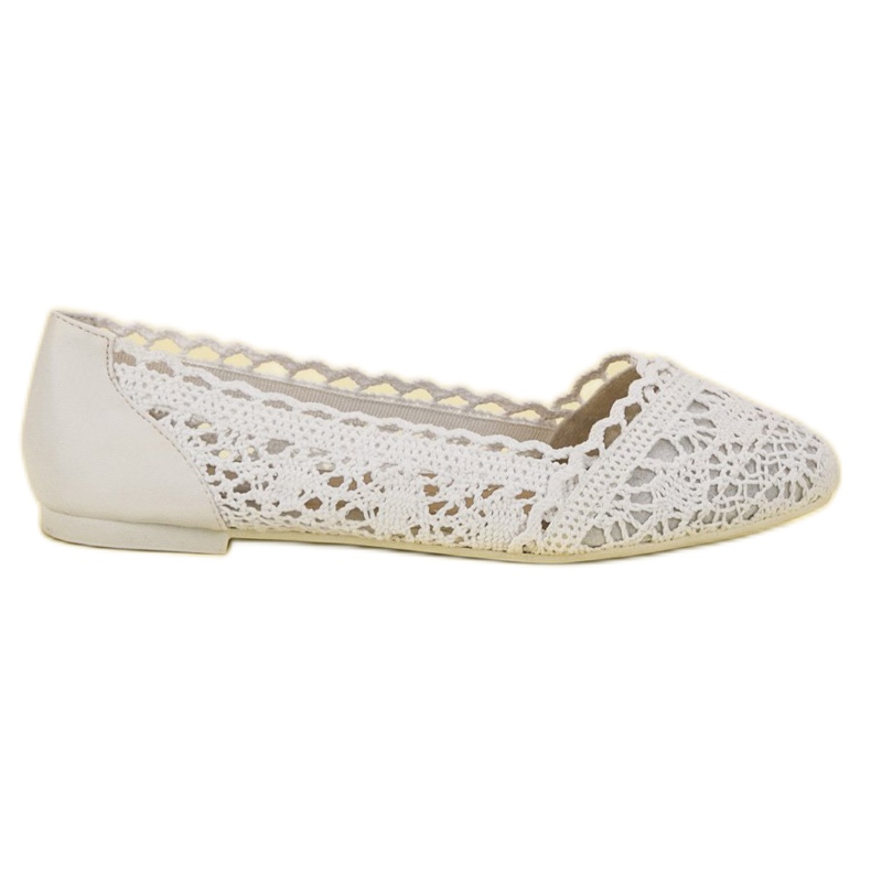 Coura Białe Koronkowe Baleriny