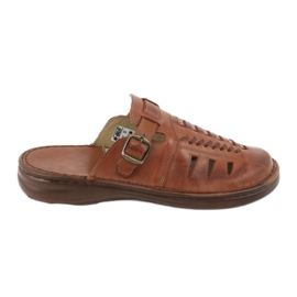 Klapki męskie Naszbut 044 brąz brązowe