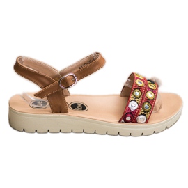 SHELOVET Casualowe Sandały brązowe