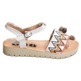 SHELOVET Casualowe Sandały białe