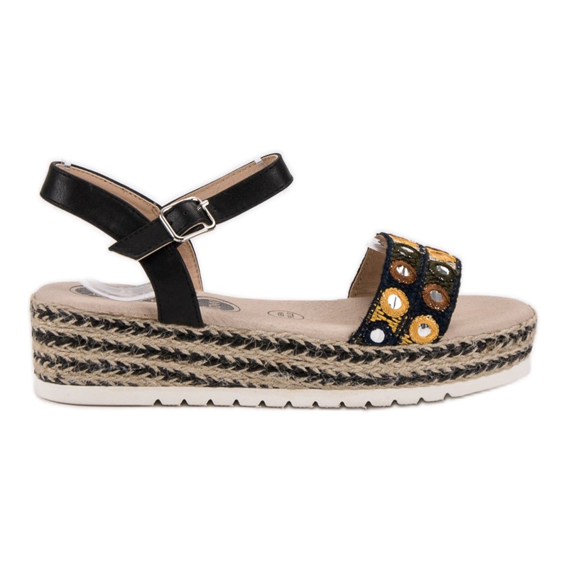 SHELOVET Sandałki Na Platformie czarne