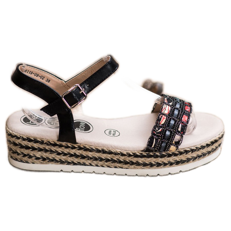 SHELOVET Sandałki Na Platformie czarne