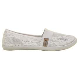 SHELOVET Koronkowe Baleriny białe