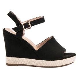 Best Shoes Czarne Sandałki