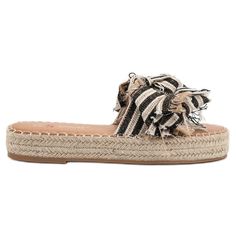 Seastar Klapki W Paski brązowe