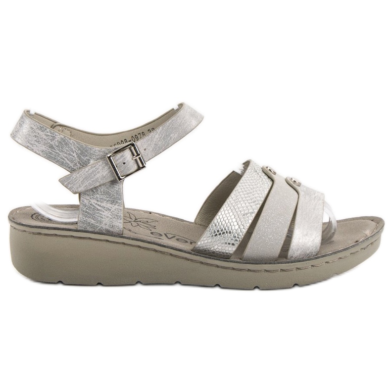Evento Srebrne Sandałki szare