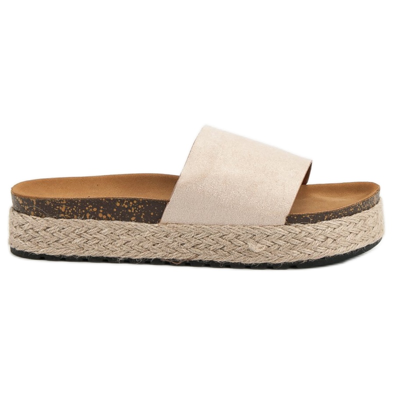 Nio Nio Klapki Na Platformie brązowe