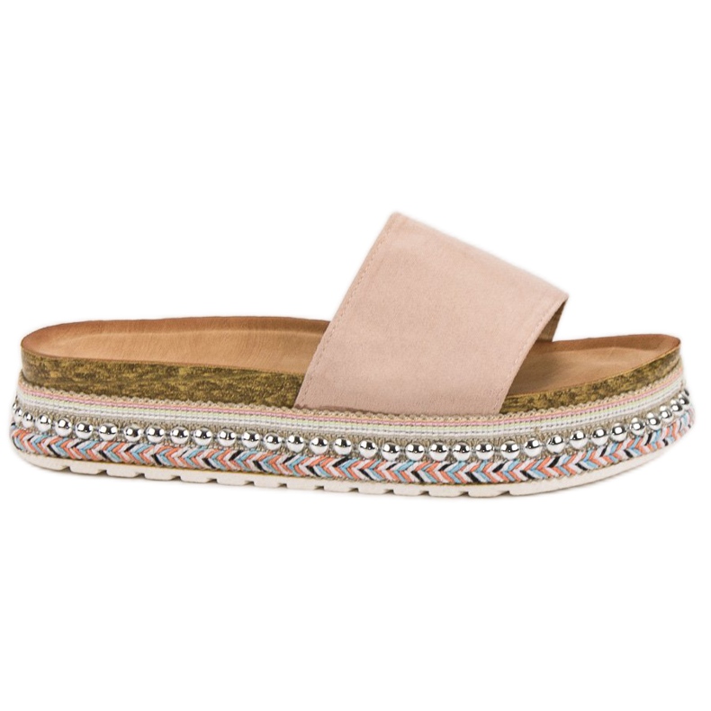 Cm Paris Klapki Na Platformie brązowe