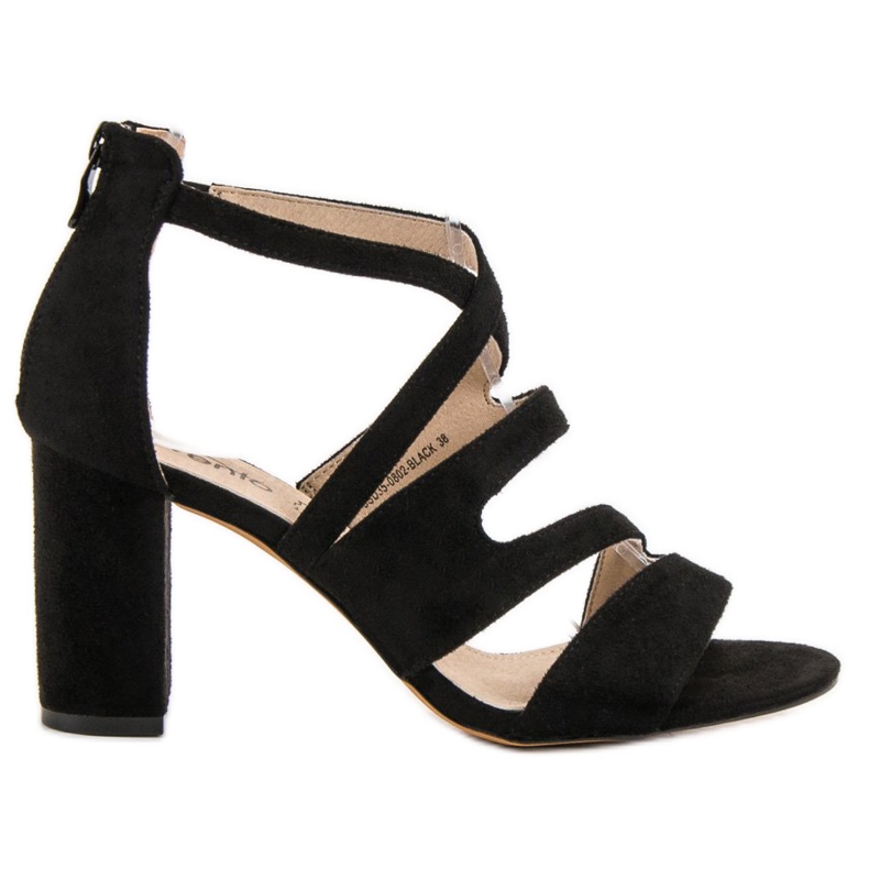 Evento Zamszowe Sandałki Na Słupku czarne