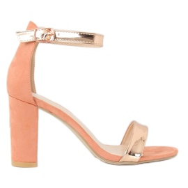 Sandałki na słupku różowe GF-WL-35 Pink