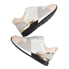 Buty sportowe białe B-01 WHITE/PINK wielokolorowe