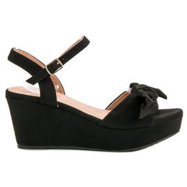 SHELOVET Sandałki Na Platformie czarne