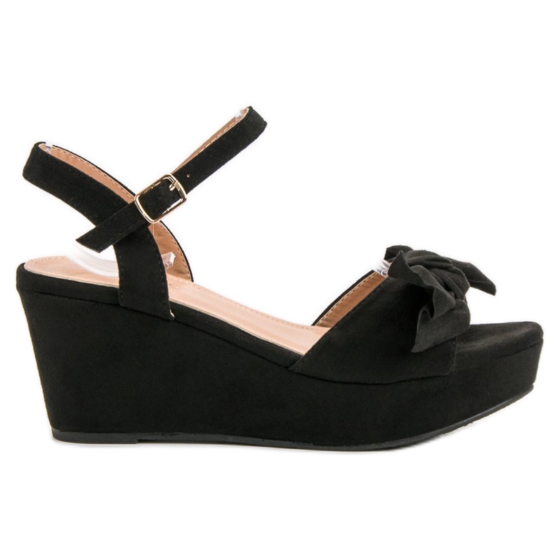 SHELOVET Sandałki Na Platformie czarne