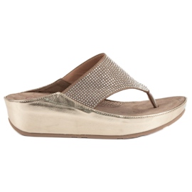 Kylie Klapki Na Koturnie żółte