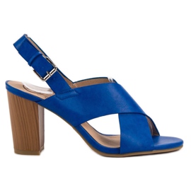 Kylie Chabrowe Sandały Na Obcasie niebieskie