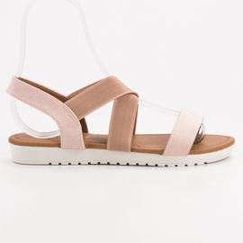 EXQUILY Wygodne Sandałki Z Gumką różowe