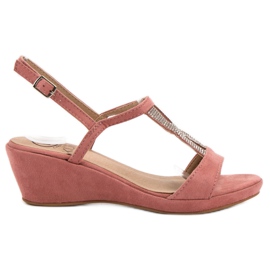 Kylie Różowe Sandałki Z Kryształkami