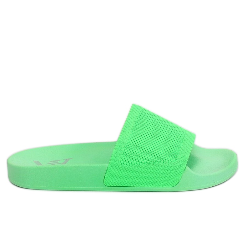 Klapki z dzianinowym paskiem zielone PT-110 Green