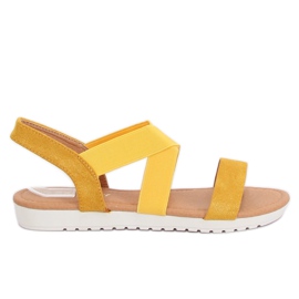 Sandałki damskie żółte X565 Yellow