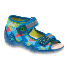 Befado żółte obuwie dziecięce 250P059 niebieskie wielokolorowe