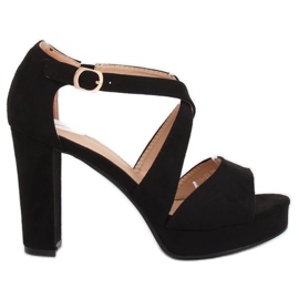 Sandałki na platformie czarne VV-23 Black