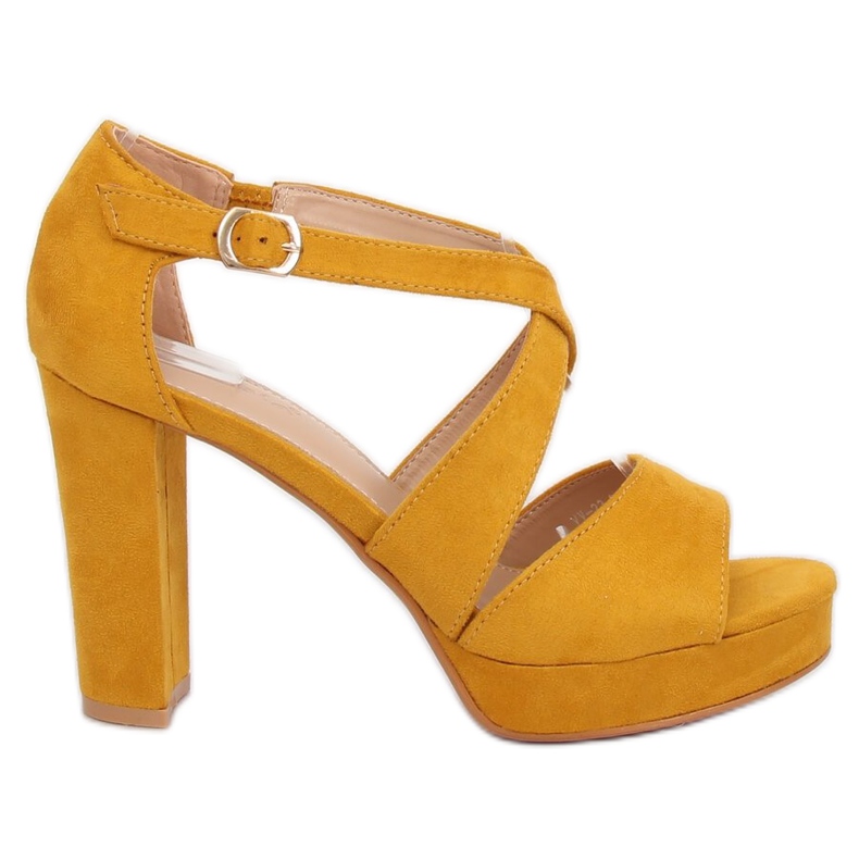 Sandałki na platformie żółte VV-23 Yellow
