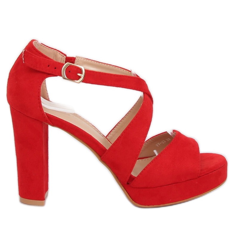 Sandałki na platformie czerwone VV-23 Red