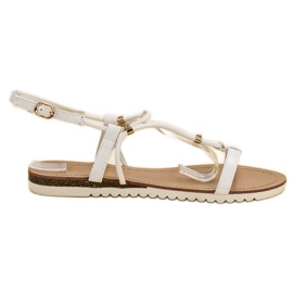 SHELOVET Białe Sandały