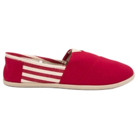 SHELOVET Wygodne Trampki Slip On czerwone