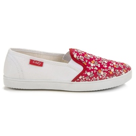 Lovery Casualowe Slipony białe czerwone