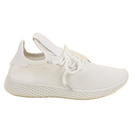SHELOVET Wsuwane Materiałowe Obuwie Sportowe białe